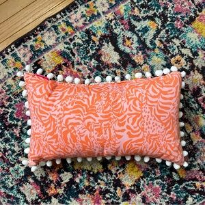 Lilly Pulitzer x Target Giraffe Print Reversible Pillow Pompom Trim Outdoor
